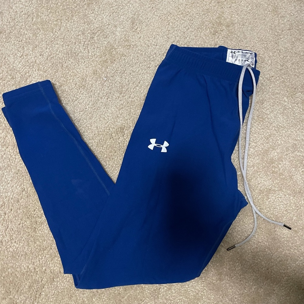 Full length royal blue under armor drawstring leggings